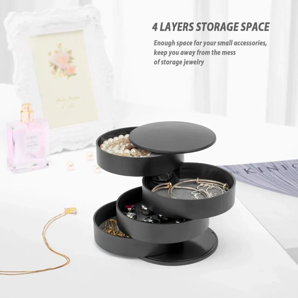 Jewelry Organizer, Small Jewelry Box Earring Holder for Women Black